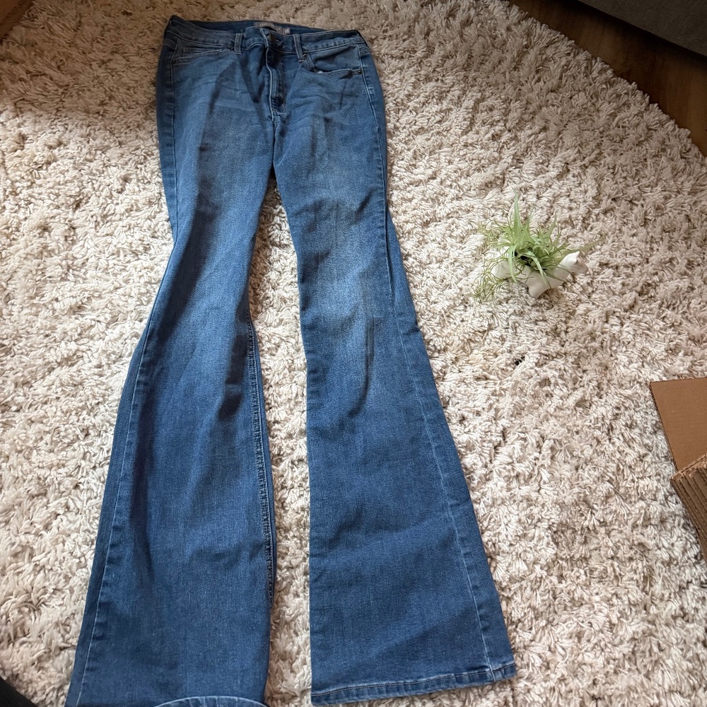 Classic Cruel dark wash patterned y2k Blue Boot Cut Women's Jeans your style wit